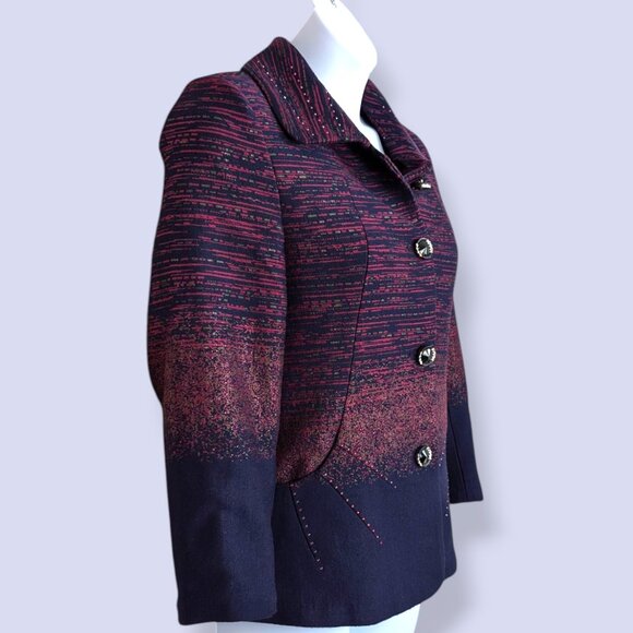 Purple & Blue Metallic Gradient Jacket - Picture 3 of 11